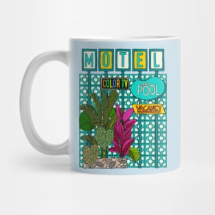 Breeze Block Motel Sign with Plants Mug